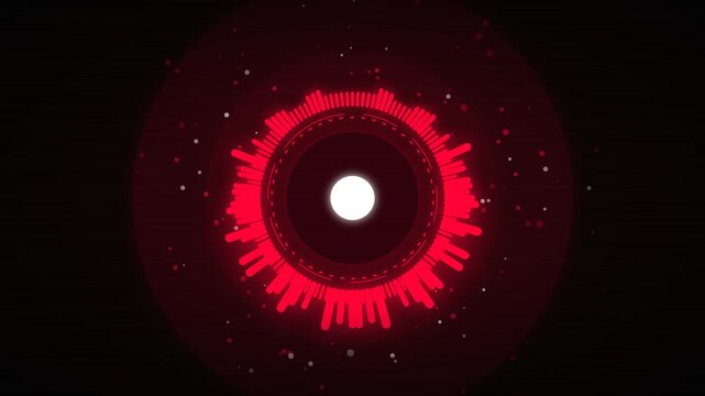 A deep red blood moon audio visualizer, featuring ominous and powerful spectrum waves set against a dark background.