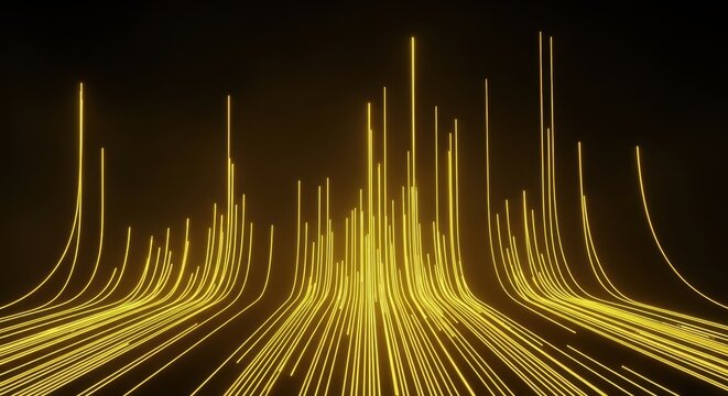 a group of yellow lines on a black background with a white border at the bottom of the image looks l
