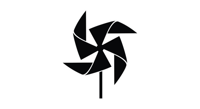 Pinwheel toy silhouette on a white background