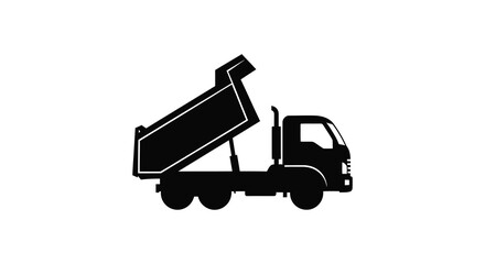Dump truck silhouette on a white background © BismillahAdobe