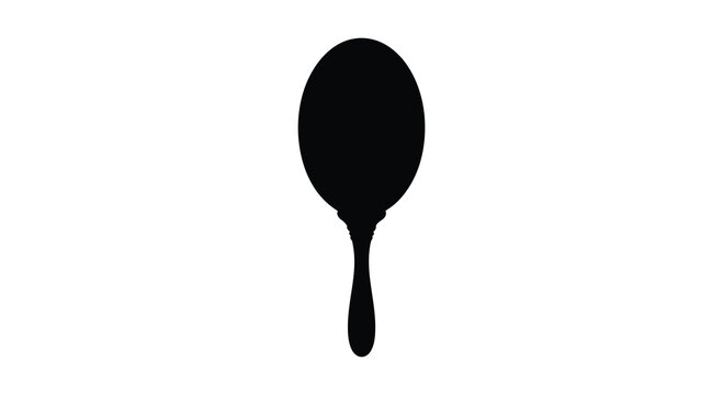 Handheld mirror silhouette on a white background
