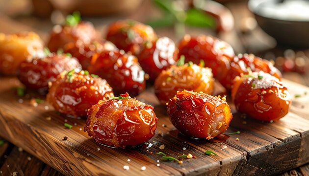 Knusprige Speck-Datteln mit karamellisierter Oberfl&auml;che