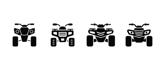 Minimal ATV quad bike icon collection, Off-Road vehicle symbol set illustration © MdTaz