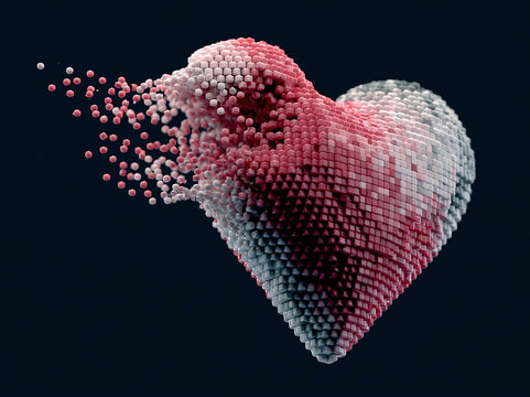 a heart made of crystals crumbles
