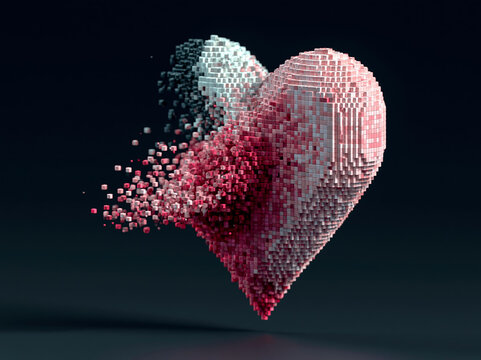 a heart made of crystals crumbles