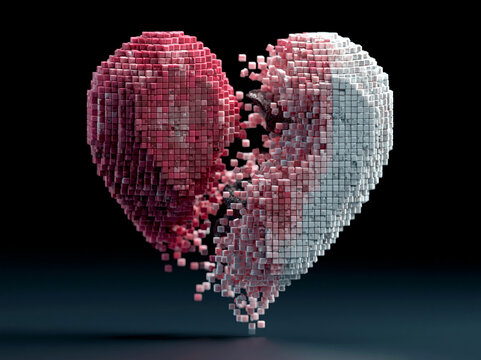 a heart made of crystals crumbles