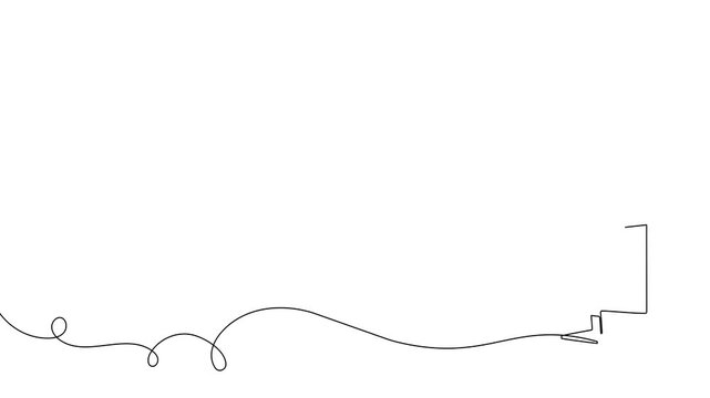 Continuous one line monitor computer outline art tv screen frame desktop. TV monitor office drawing simple digital technology creative isolated mockup device download icon white design business flat
