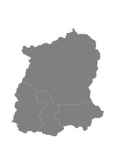 Fototapeta premium Sikkim State Map With District Boundaries Grey Vector Illustration Detailed Political Administrative Outline Cartography Graphic Design India Geography Territory Location Shape Isolated Background