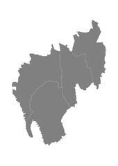 Obraz premium Tripura State Map With District Boundaries Grey Vector Illustration Detailed Political Administrative Outline Cartography Graphic Design India Geography Territory Location Shape Isolated Background
