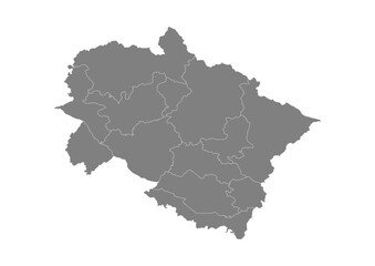 Fototapeta premium Uttarakhand State Map With District Boundaries Grey Vector Illustration Detailed Political Administrative Outline Cartography Graphic Design India Geography Territory Location Shape Isolated