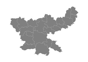 Fototapeta premium Jharkhand State Map With District Boundaries Grey Vector Illustration Detailed Political Administrative Outline Cartography Graphic Design India Geography Territory Location Shape Isolated Background