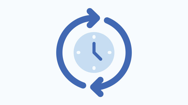 Clock icon with circular arrows representing time management, recurring events, or history