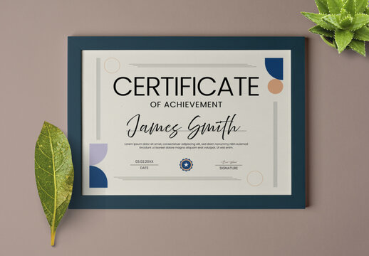 Professional Certificate of Achievement Template