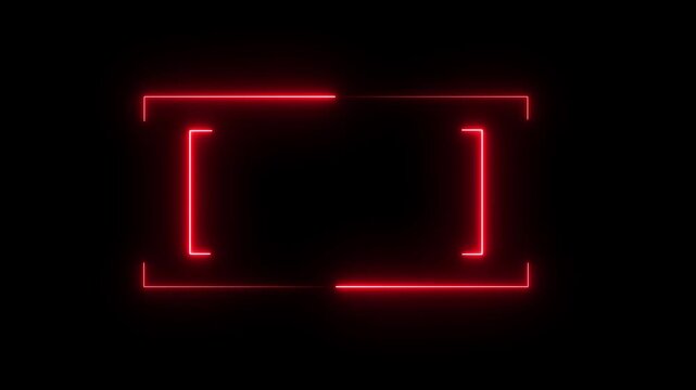 Abstract neon lights on black background with glowing laser beams flickering. 4k animation video