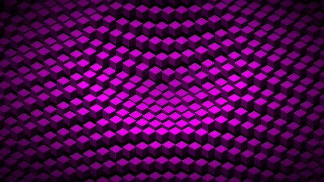 A vibrant synthwave neon isometric grid, glowing with 80s retro-futuristic magenta and cyan geometric structures.