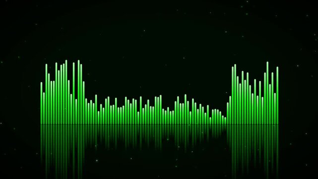 An aggressive toxic biohazard audio spectrum, reacting violently to heavy beats with intense neon green energy.