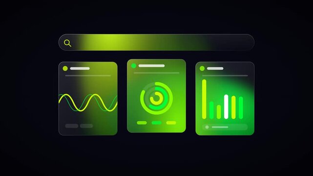 A glowing toxic matrix illuminated glass UI, blending hazardous green bio-energy with highly structured digital data panels.
