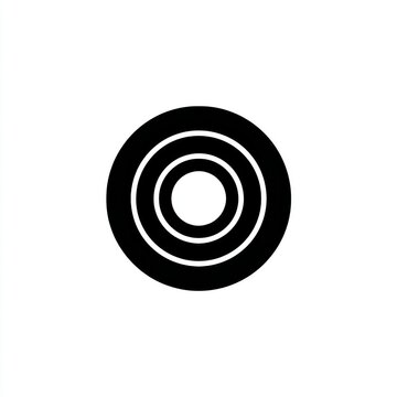 Concentric Black Circles On A Pure White Background Abstract Geometric Pattern