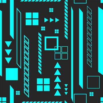 Hi-tech seamless vector futuristic pattern cyber background