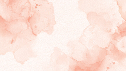 Obraz premium Soft peach watercolor background with abstract stains and texture, Ideal for design and artistic projects