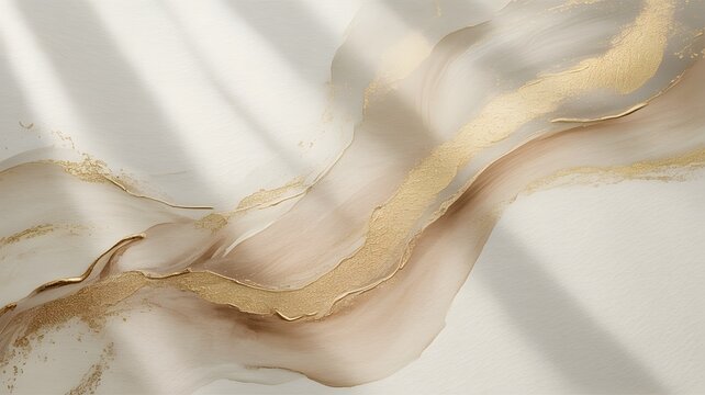abstract marble texture with gold veins and flowing lines on a white background