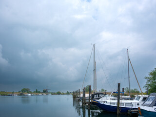 Fototapeta premium Port of Nederhemert on the Afgedamde Maas in Gelderland province, The Netherlands