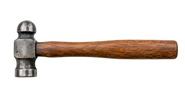 Ball Peen Hammer, Metalworking Tool, Wood Handle, Steel Head, Workshop Equipment, Construction, DIY Projects, Industrial Craftsmanship