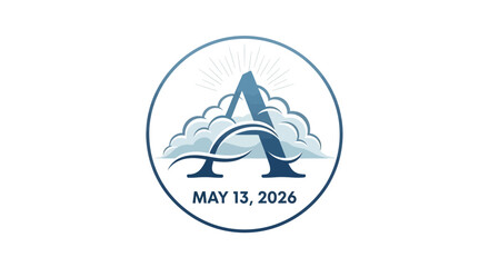 Fototapeta premium space shuttle launch countdown may 13 2026 futuristic badge vector illustration