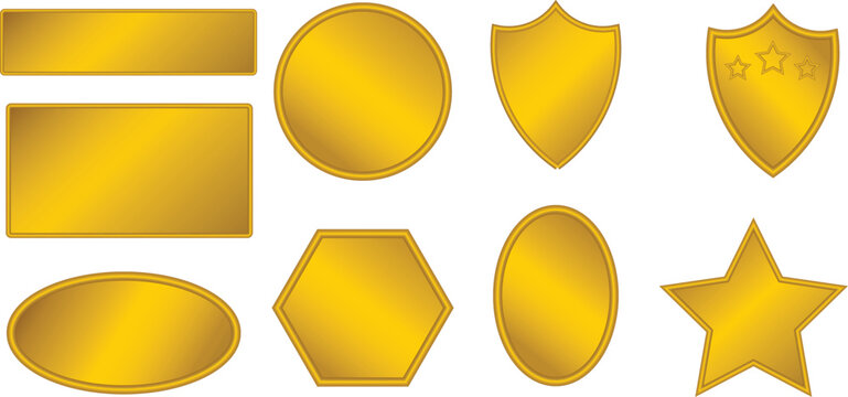 Premium Gold Palette Pack with Metallic Shapes and Labels.