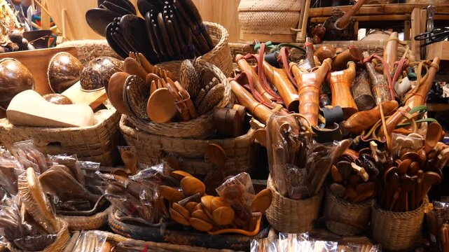 Souvenirs of Asian handcrafted kitchenware and utensils