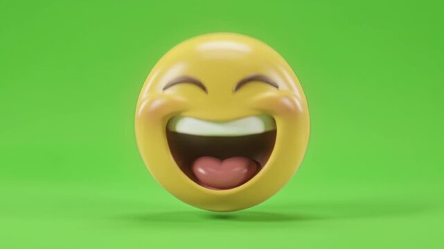 Laughing Emoji Faces Green Screen Background for Social Media Content