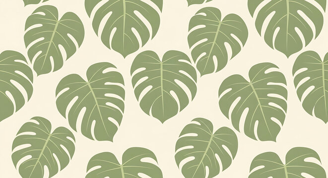 Green monstera leaf pattern isolated on a transparent background
