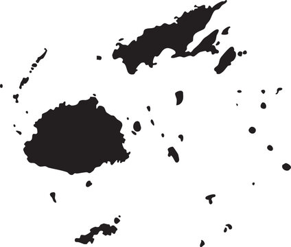 Fiji islands black silhouette map a minimalist vector illustration isolated on white background ideal for geographical infographics and travel concepts