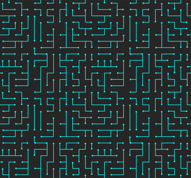 Seamless pattern with Circuit board. Electronics board. High-tech technology background texture