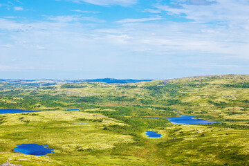 Beautiful northern tundra landscape in the Arctic Circle. © lizavetta