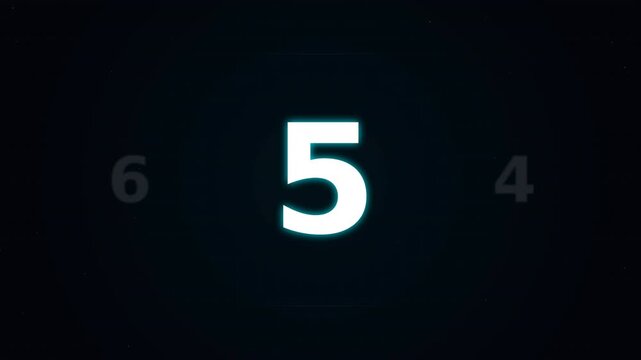 Dynamic Countdown Timer Animation Showing Number Seven on a Dark Background in a Modern Motion Video Style