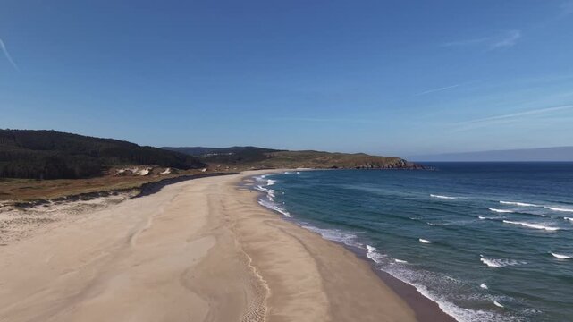 Playa do rostro beach in finisterre galicia spain