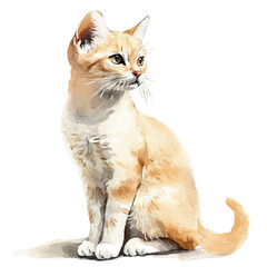 watercolor vector of Sand Cat , isolated on a white background. © zentrix