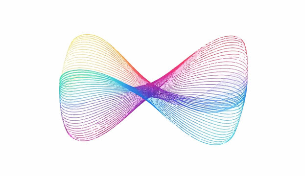 An eye-catching abstract representation of an infinity symbol. The artwork features lines of vibrant colors, creating a visually striking and dynamic design. 