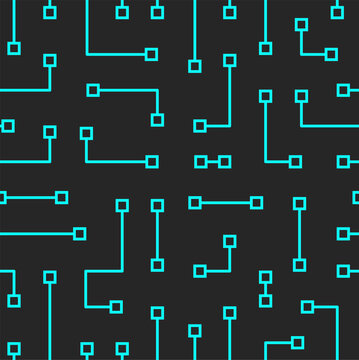 Seamless Circuit Board seamless Pattern with Intricate Electronic Design on Dark Background