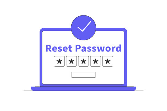 Password reset and account security change passwords online. Cybersecurity, user protection, and data safety concept. Flat Cartoon Vector Illustration, icon Stylish abstract design landing page web