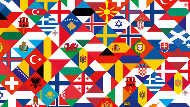 Abstract Seamless Pattern of International World Flags