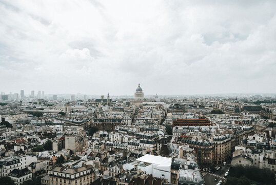 Panoramic view of Paris with iconic dome structure