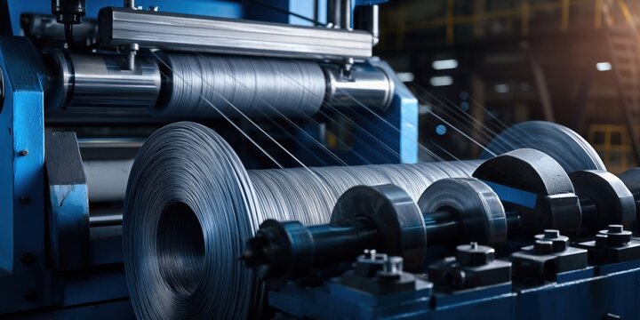 Industrial wire drawing machine continuously reducing steel wire on large spools