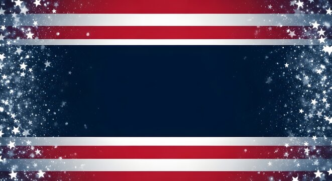 American flag border with stars and stripes patriotic background