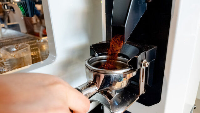Coffee preparation in a South Korean coffee shop