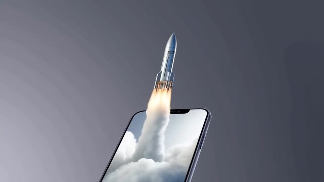 Rocket Launching from Smartphone Screen Concept