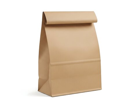 A brown paper bag with a folded over top