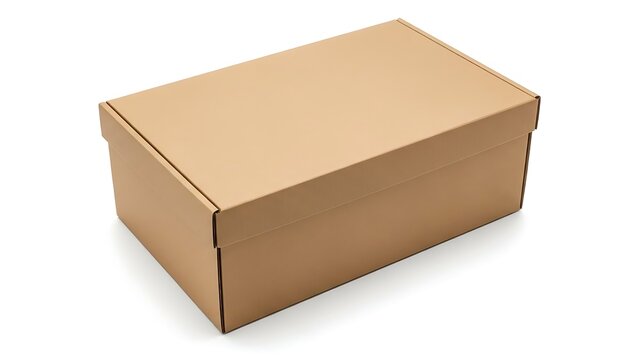 A brown cardboard box on a white background