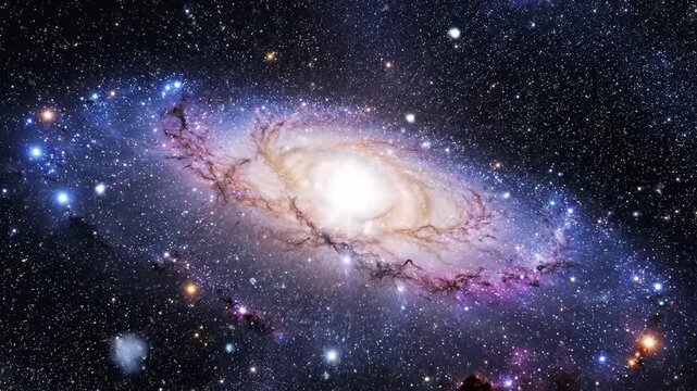 A breathtaking view of the majestic Andromeda Galaxy, a spiral celestial marvel teeming with innumerable stars and glowing nebulae, expanding across the vastness of the infinite cosmic expanse